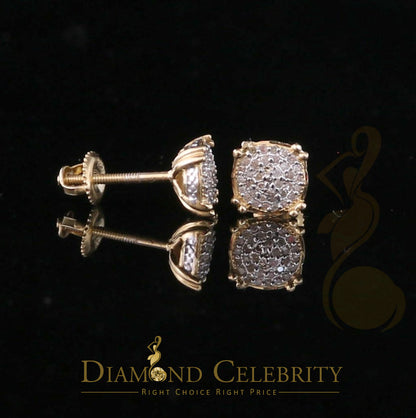 DiamondCelebritees 0.15ct Diamond 925 Sterling Silver Yellow For Men's / Women's Round Earrings