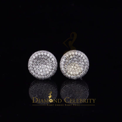 DiamondCelebritees  925 Sterling White Silver 2.50ct Cubic Zirconia Round Screw Back Stud Earrings