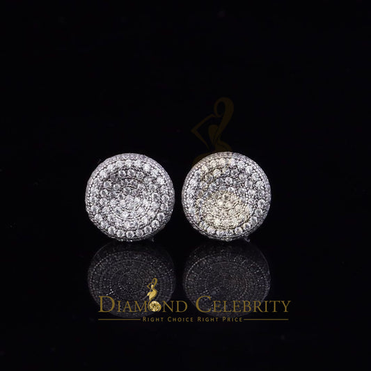 DiamondCelebritees  925 Sterling White Silver 2.50ct Cubic Zirconia Round Screw Back Stud Earrings