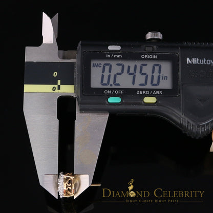 DiamondCelebritees 10K Real Yellow Gold with 0.80CT Real Diamond Men's/Women's Stud Earrings