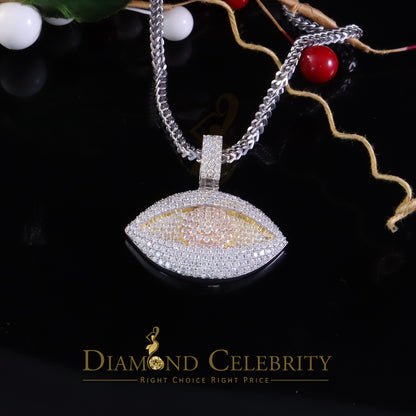 Diamondcelebritees  5.0ct VVS D Moissanite White Yellow Silver Charm Evil Eye Pendant Men's /Women's