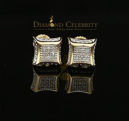 DiamondCelebritees Real Diamond 0.10CT with 10K Yellow Real Gold Men's /Ladies Studd Earring