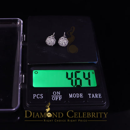 DiamondCelebritees  2.00ct Cubic Zirconia 925 White Silver Sterling Hip Hop Floral Women's Earrings