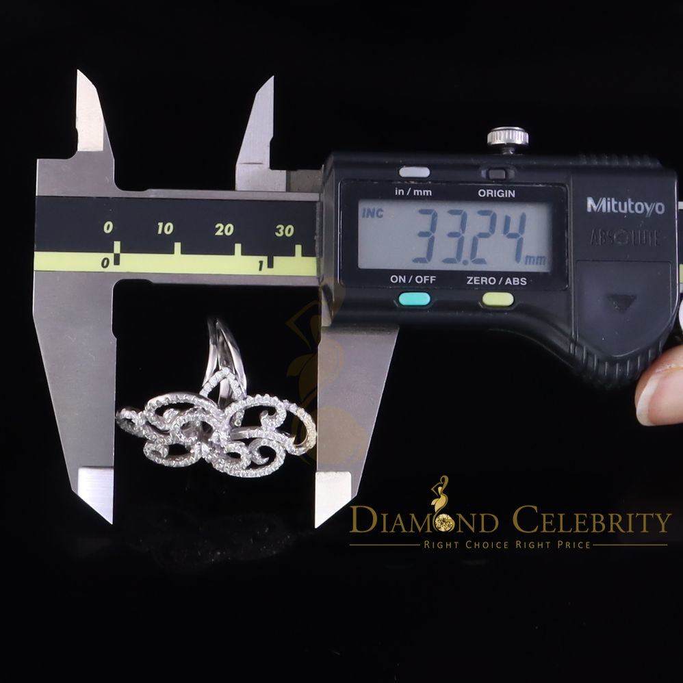 DiamondCelebritees 2.50 ct Cubic Zirconia 925 White Silver Cocktail Flower Womens Ring Size 8.5