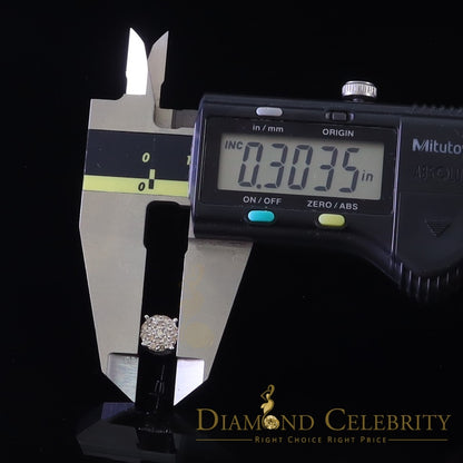 DiamondCelebritees 10K Real White Gold Real Diamond 0.60CT Men's/Women's Stud Round Earring