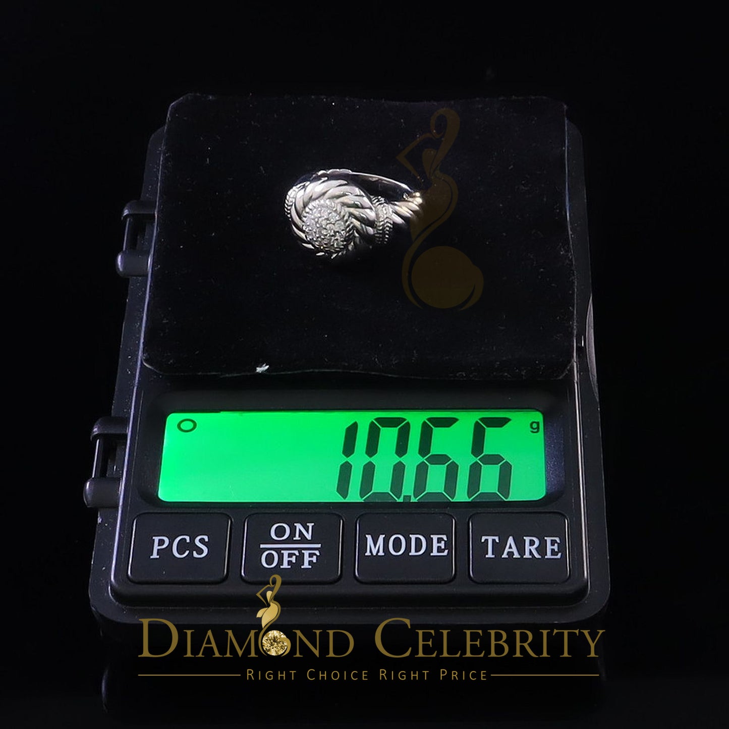 DiamondCelebritees 0.58ct Sterling White Silver Round Shape 925 Cubic Zirconia Womens Ring size 7