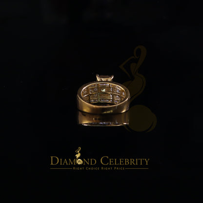 DiamondCelebritees 925 Yellow Sterling Silver Cubic Zirconia 2.80ct CinderellaWomens Ring Size 7