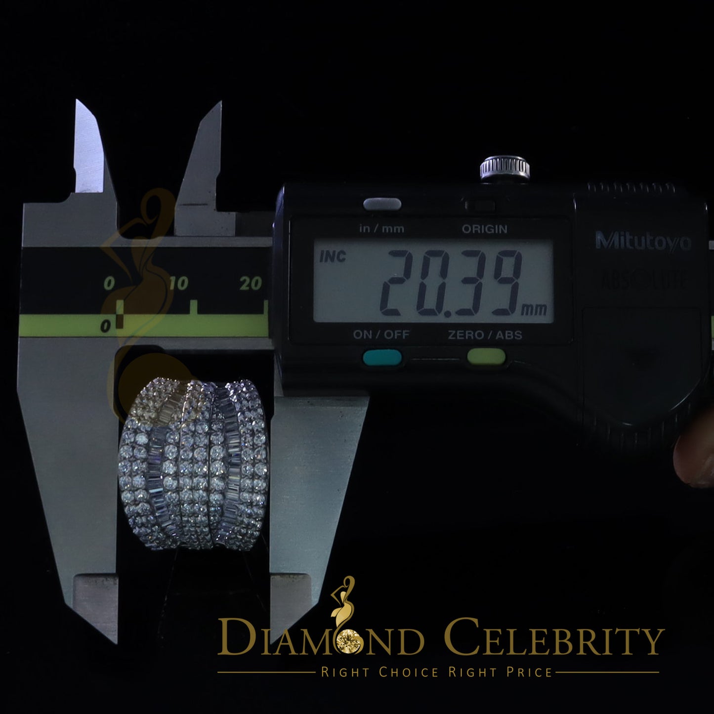 DiamondCelebritees 7.75ct Round/Baguette Cubic Zirconia Cocktail White Sterling Silver Ring Size 8