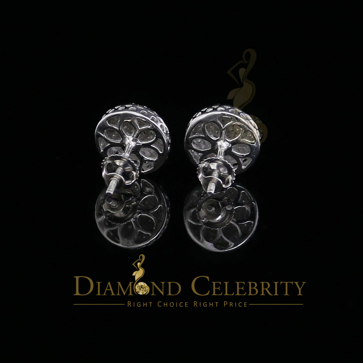 DiamondCelebritees 925 Sterling Silver 0.20ct Diamond For Women's/ Men's White Stud Round Earrings