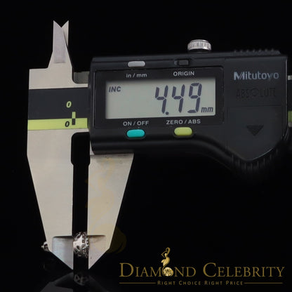 DiamondCelebritees 10K Real White Gold Real Diamond 0.55CT Men's/Women's Stud Round Earring