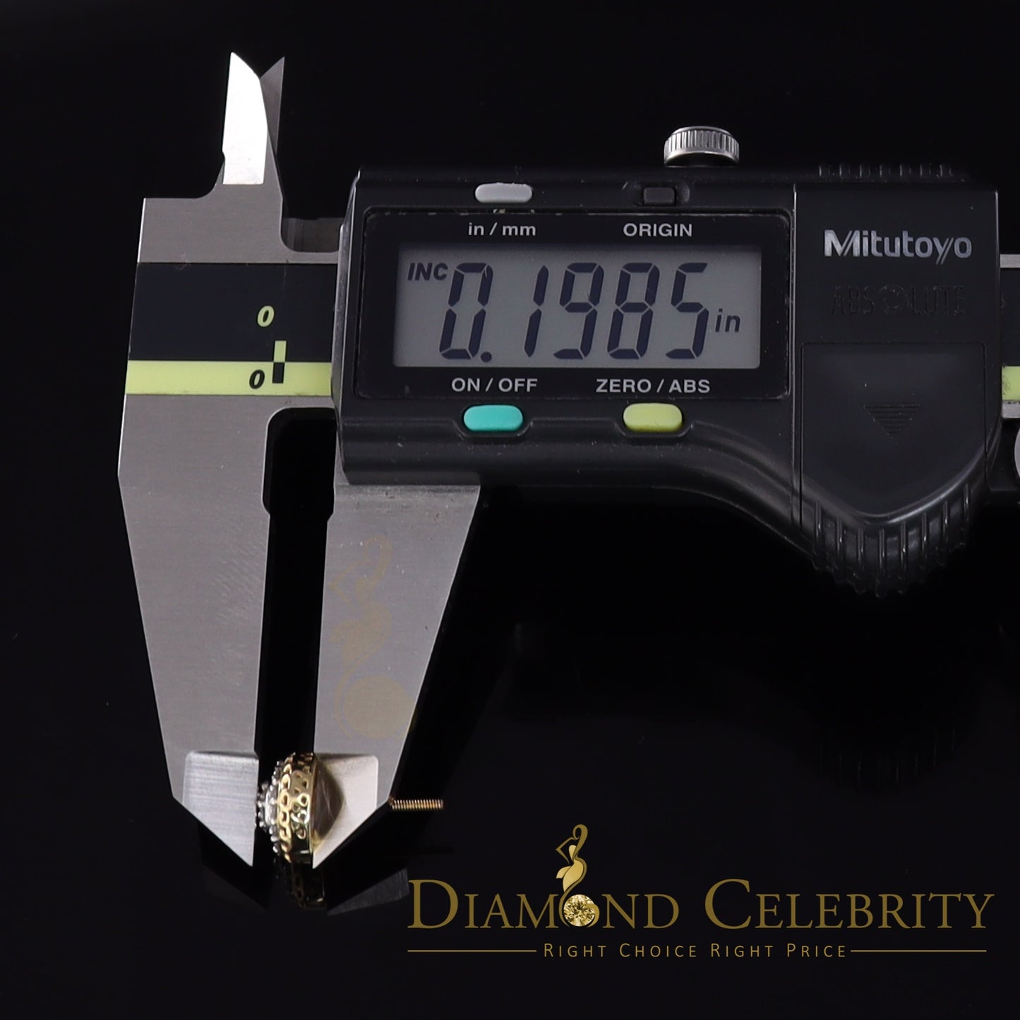 DiamondCelebritees 10K Real Yellow Gold with 0.33 CT Real Diamond Round Stud Earrings