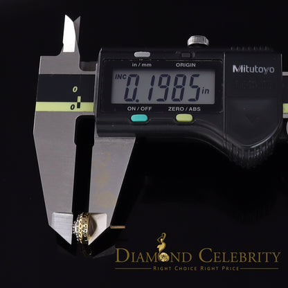 DiamondCelebritees 10K Real Yellow Gold with 0.33 CT Real Diamond Round Stud Earrings