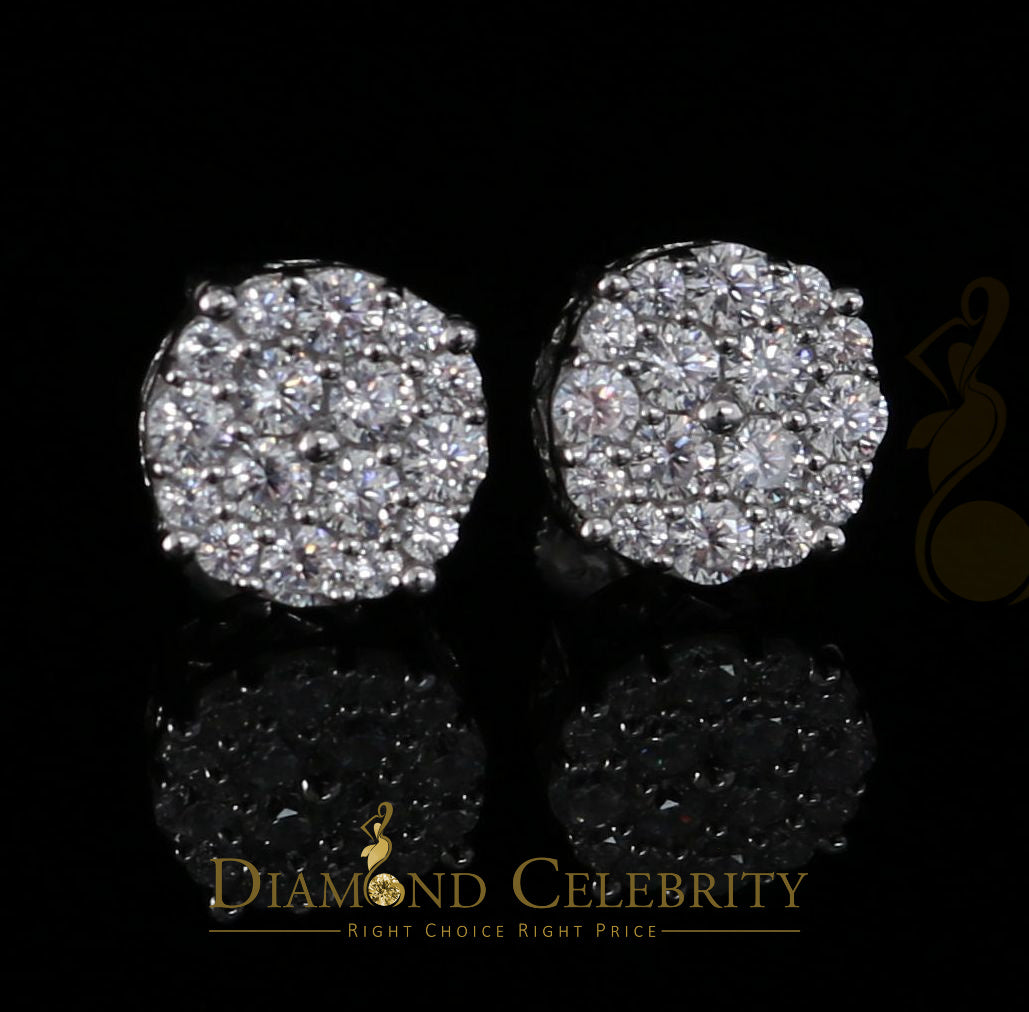 DiamondCelebritees  925 Sterling White Silver 2.0ct Cubic Zirconia Round Women's Stud Earrings