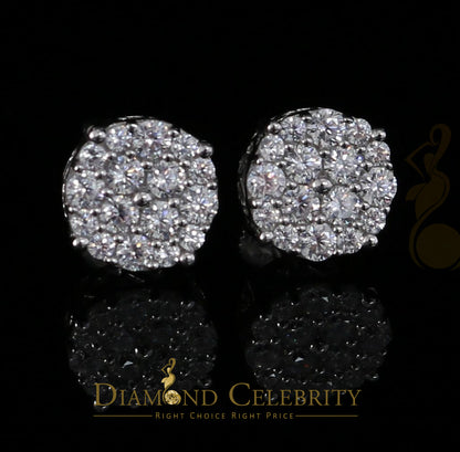 DiamondCelebritees  925 Sterling White Silver 2.0ct Cubic Zirconia Round Women's Stud Earrings