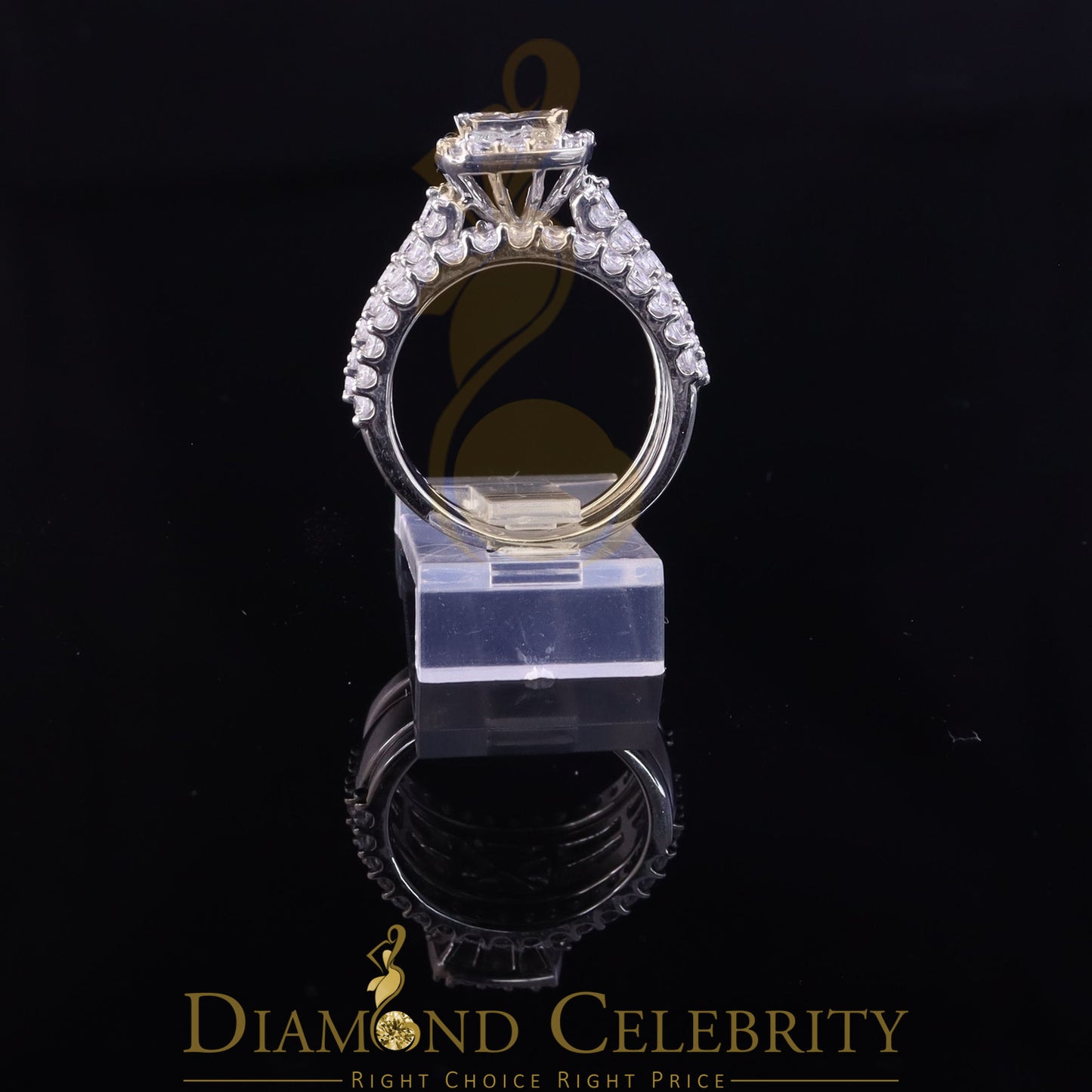 DiamondCelebritees 6.56ct Cubic Zirconia White 925 Silver Wedding 3PC Bridal Womens Ring Size 8
