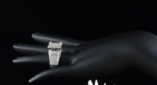 DiamondCelebritees 3.25ct Cubic Zirconia White 925 Silver Square Womens Engagement Ring Size 8