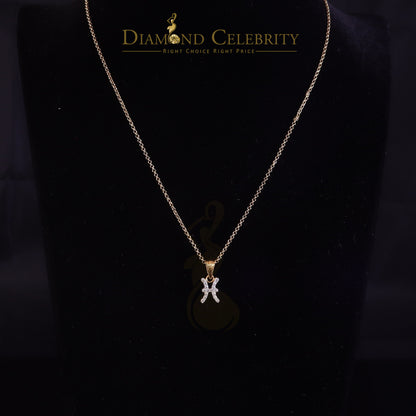 DiamondCelebritees 0.34ct Cubic Zirconia Yellow Silver PISCES MARCH Month Pendant Men's & Women's