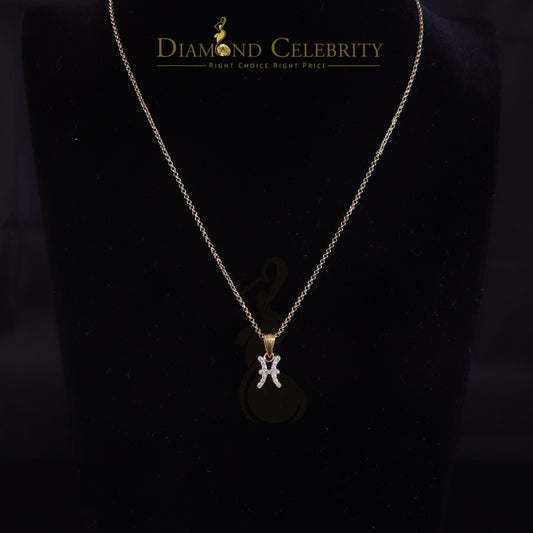 DiamondCelebritees 0.34ct Cubic Zirconia Yellow Silver PISCES MARCH Month Pendant Men's & Women's