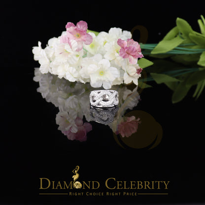 DiamondCelebritees 925 Sterling White Silver Round chain 2.0ct Cubic Zirconia Womens Ring Size 7