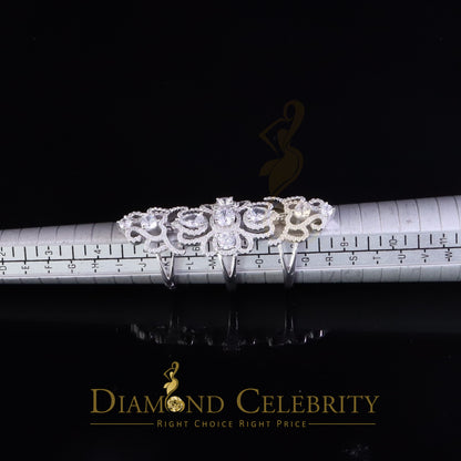 DiamondCelebritees 925 Sterling Silver 4.00ct Cubic Zirconia White Large Flower Womens Ring Size 6