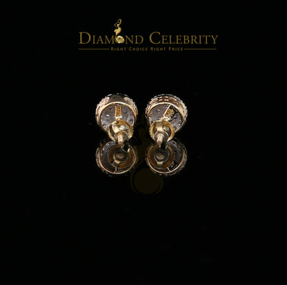 DiamondCelebritees Beautiful 10K Real Yellow Real Diamond 0.55CT Men's/Women's Stud Round Earring