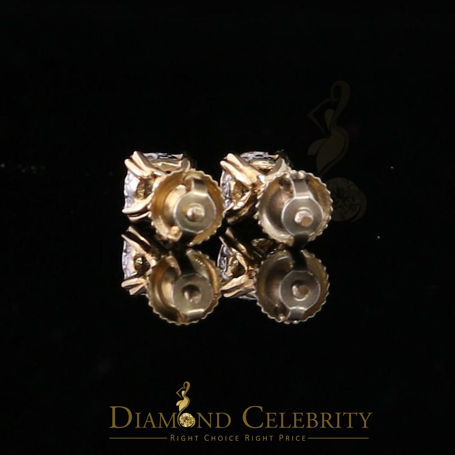DiamondCelebritees 0.10 ct Round Diamond Collection 925 Sterling Silver Yellow For Women's Earrings