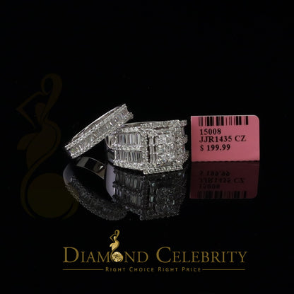 DiamondCelebritees 925 Sterling White Silver Square 5.0ct Cubic Zirconia Bridal Womens Ring Size 8