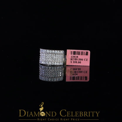 DiamondCelebritees White Cubic Zirconia 2.20ct Hip Hop Rapper Engagement Ring For Men's/Womens SZ 8