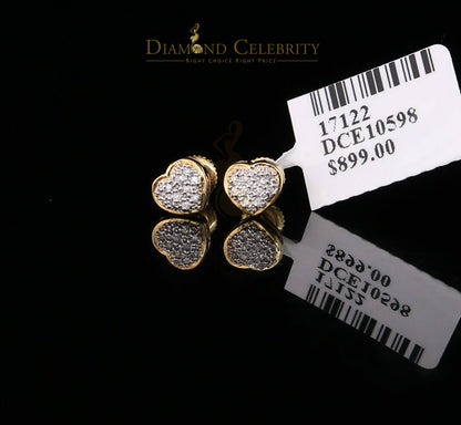 DiamondCelebritees 10K Real Yellow Gold with 0.08CT Real Diamond Men's/Women's Stud Micro Earring
