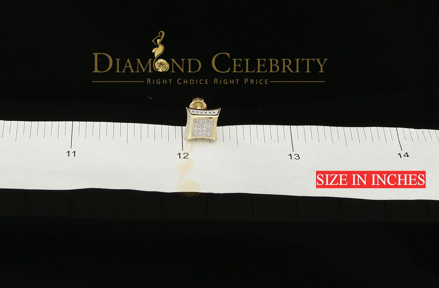 DiamondCelebritees Real Diamond 0.10CT with 10K Yellow Real Gold Men's /Ladies Studd Earring