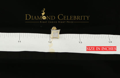 DiamondCelebritees Real Diamond 0.10CT with 10K Yellow Real Gold Men's /Ladies Studd Earring
