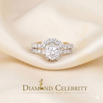 DiamondCelebritees 5.25ct Yellow 925 Sterling Silver Round Cubic Zirconia Women Bridal Ring Size 8
