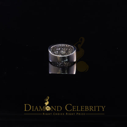 DiamondCelebritees 925 Sterling White Silver 6.0ct Cubic Zirconia Wide Round Women's Ring Size 7.5