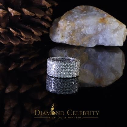 DiamondCelebritees 925 Cubic Zirconia 22.50ct White 925 Sterling Silver Eternity Men's Ring Size 10