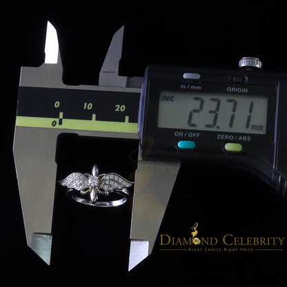 DiamondCelebritees 925 Sterling White Silver 0.75ct Cubic Zirconia Butterfly Womens Ring Size 6