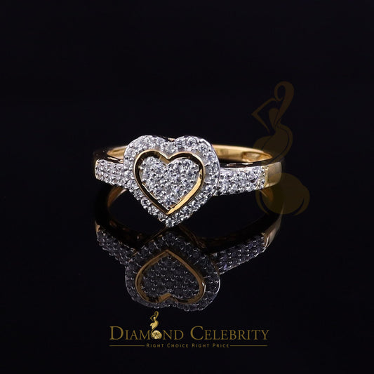 DiamondCelebritees 925 Silver 0.59ct Shiny Cubic Zirconia Yellow Heart Engagement Womens Ring SZ 7