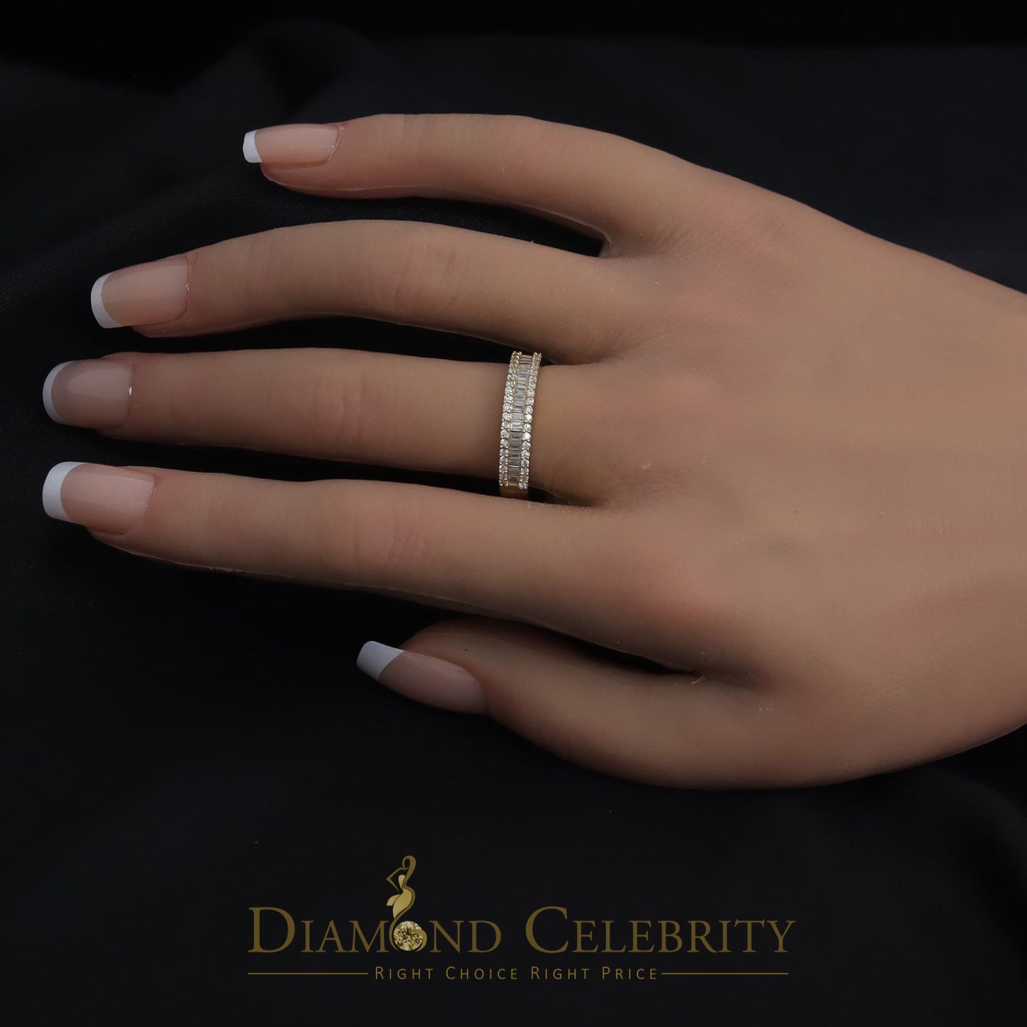 DiamondCelebritees 4.00ct 925 Sterling Yellow Silver Cubic Zirconia Womens Engagement Ring Size 8