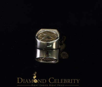 DiamondCelebritees 925 Sterling Yellow Silver Square Shape Cubic Zirconia 9.50ct Womens Ring Size7