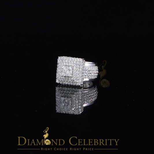 DiamondCelebritees 925 Silver White 8.50ct Cubic Zirconia Wide Square Womens Engagement Ring SZ 7.5