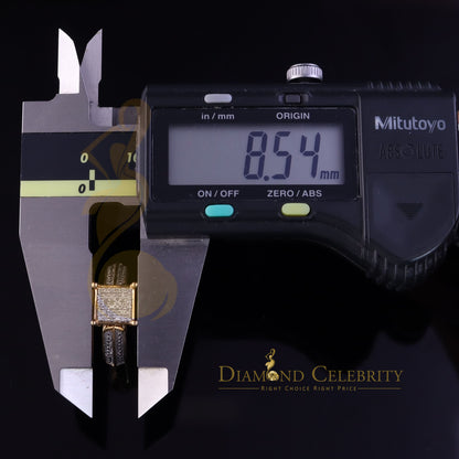 DiamondCelebritees 0.12CT Real Diamond 925 Sterling Yellow Silver Womens Square Fashion Ring Size 7