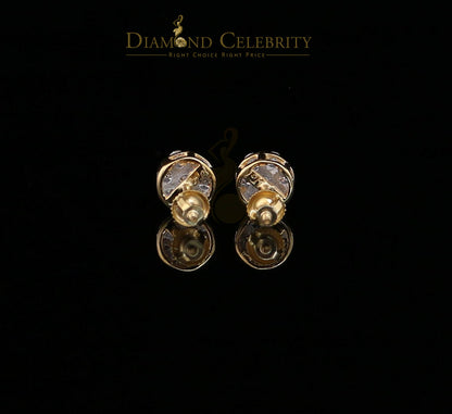 DiamondCelebritees Men's/Women's 10K Real Yellow Gold with 0.75CT Real Diamond Stud Earrings
