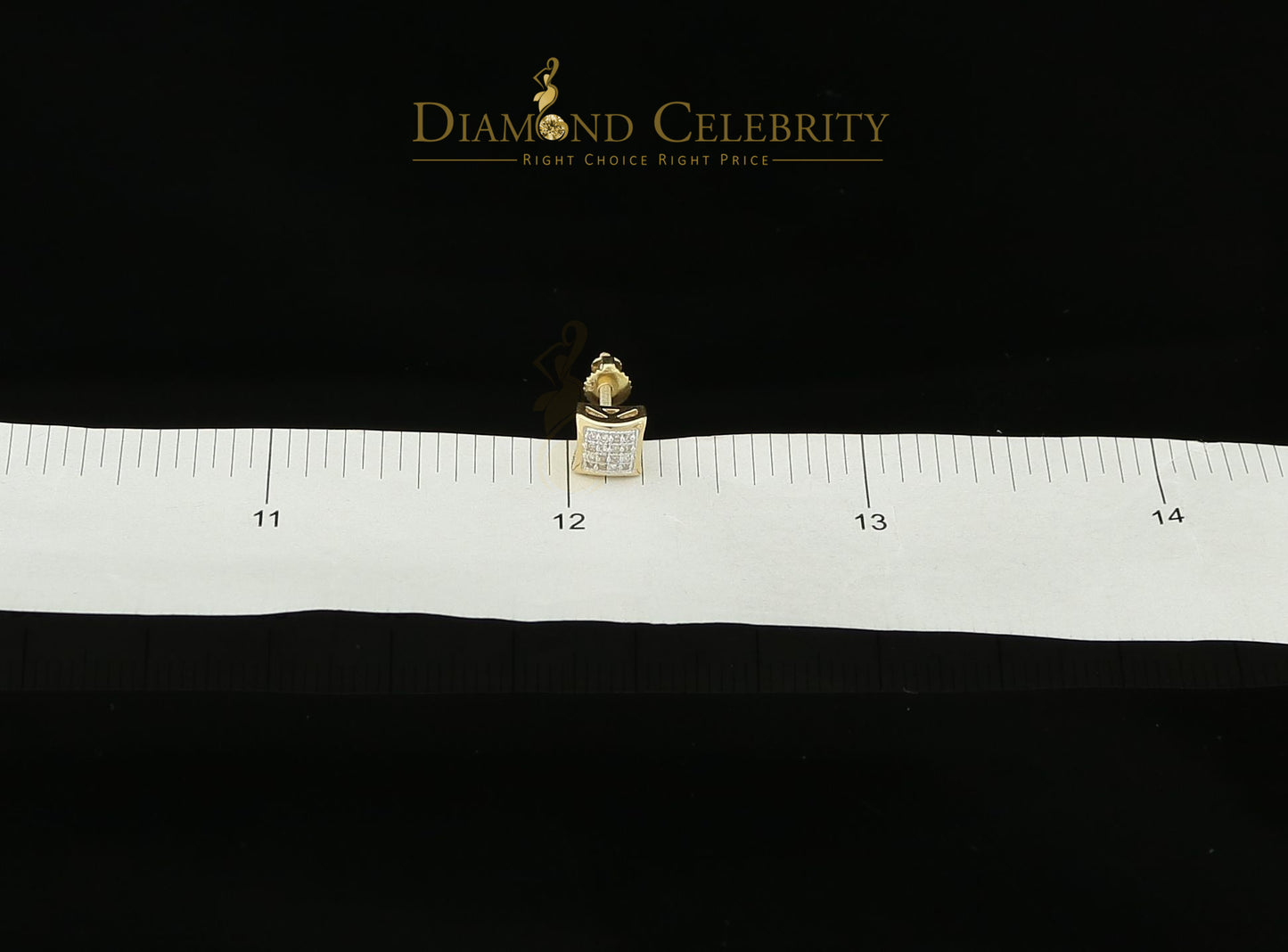 DiamondCelebritees 10K Yellow Real Gold Real Diamond 0.10CT Mens /Ladies Studd Earring
