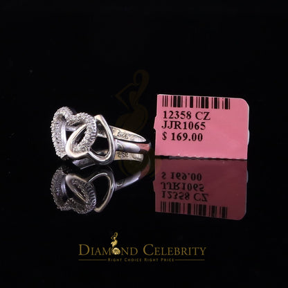 DiamondCelebritees 0.33 ct Cubic Zirconia 925 Sterling White Silver Heart Womens/Men's Ring Size 7