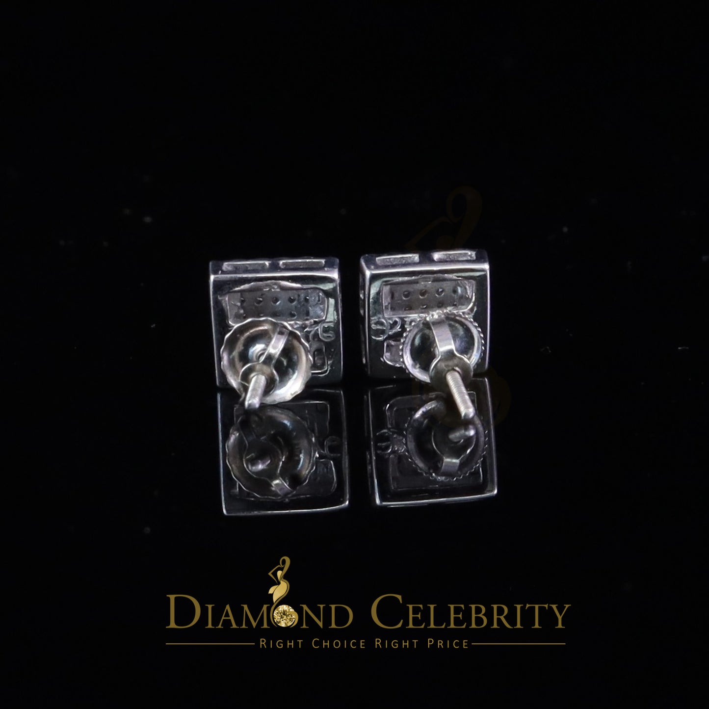 DiamondCelebritees White 925 Sterling Silver 0.15ct Real Diamond For Women's & Men's Stud Earrings