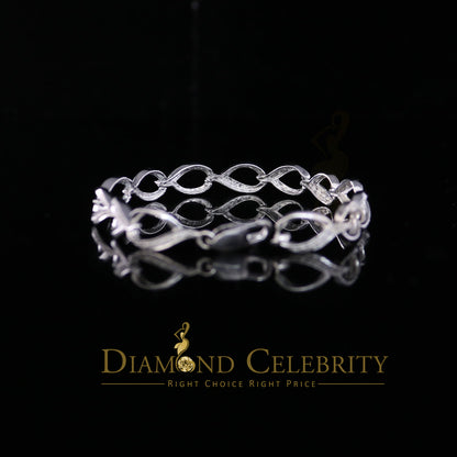 Diamondcelebritees 0.20CT Real Diamond 925 Sterling Silver White Fancy Bracelet Size 7 Inches