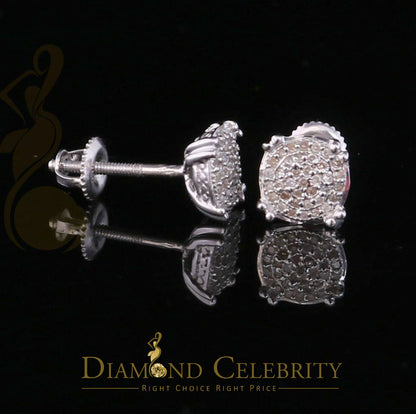DiamondCelebritees 0.15ct Round Diamond 925 Sterling Silver White For Men's / Women's Earrings