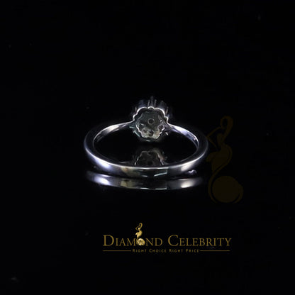 DiamondCelebritees 925 White Silver 0.50ct Cubic Zirconia Flower Engagement Womens Ring Size 6