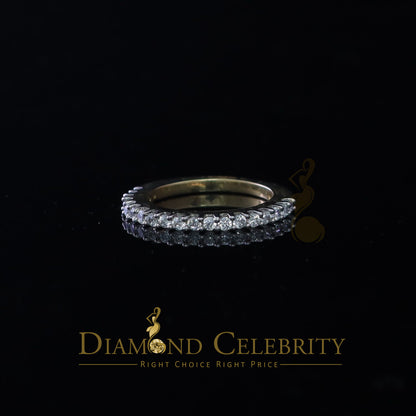 DiamondCelebritees 1.40ct 925 Sterling Yellow Silver Round Cubic Zirconia Women's/Men's Ring Size 7