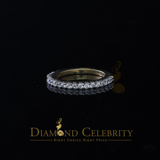 DiamondCelebritees 1.40ct 925 Sterling Yellow Silver Round Cubic Zirconia Women's/Men's Ring Size 7
