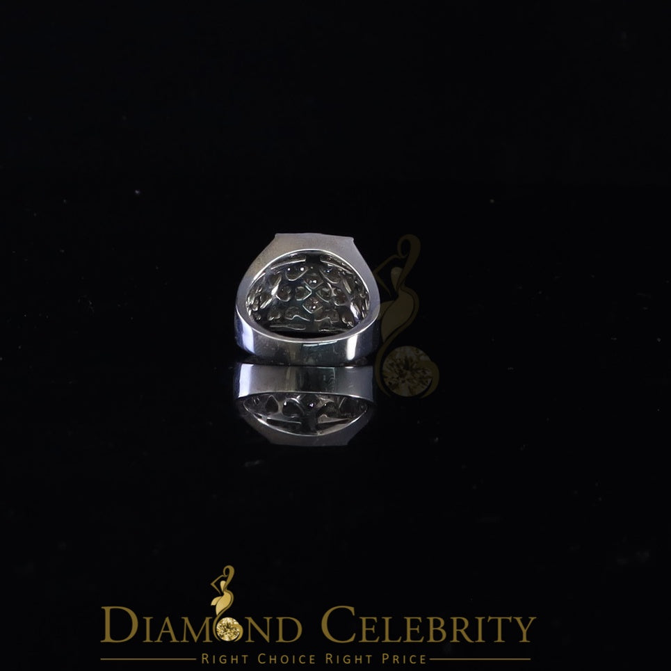DiamondCelebritees 925 Silver White Cubic Zirconia 2.00ct Wide Square Men's Engagement Ring Size11